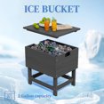 JUSTLET Outdoor Cooler Table, Outdoor Side Table with 2 Gallon Ice