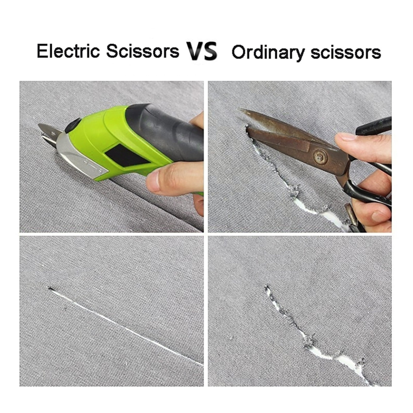Electric Scissor Auto Cutter Cordless With 2 Blades Simplicity Household Cutting Garment Fabric Underwear Leather Portable ,Sharp & Durable