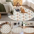 thumbnail image 6 of Happy Easter Round Area Rug 4ft, Spring Bunny Colorful Eggs Carrots Leaves Washable Non-Slip Circle Rugs for Bedroom Living Room Kitchen, Soft Non Shedding Circle Carpet for Dining Room Dorm, 6 of 9