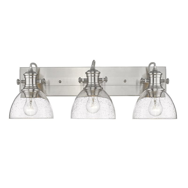 Beaumont Lane 3 Light Seeded Glass Vanity Light In Pewter Walmart Com Walmart Com