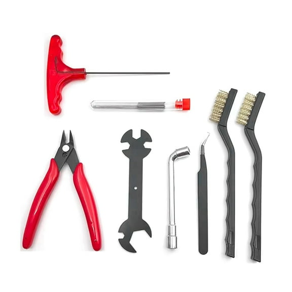 3D Printer Nozzle Cleaning Tool Kit 3D Printer Accessories Nozzle Disassembly Tool with Cleaning Needle Brush Red,1 x Nozzle Cleaning Tool Set,Red