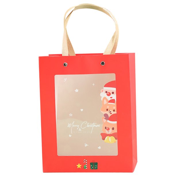 Bolsa de regalo de postre de bolsa de papel portátil de dibujos animados rojos de Navidad Wmkox8yii HFSH1057