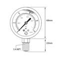 thumbnail image 2 of Pressure Gauge, 0-2 Bar/0-30 Psi, Rustproof Iron Case, Bottom Mount 1/4" Bspt, Air Pressure Gauge, High Accuracy Pressure Gauge For Air Conditioner, R, 2 of 4