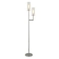 thumbnail image 4 of Evelyn&Zoe Basso 2-Light Torchiere Floor Lamp with Glass Shade in Polished Nickel/Clear, 4 of 10