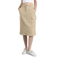 thumbnail image 1 of Falda Midi de Pana para Mujer INSPIRE CHIC con Cintura Alta y Espalda Elástica Talla M Caqui, 1 of 5