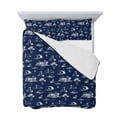 thumbnail image 7 of Quilts Twin Size Bedding Set, Navy Blue Nautical Lightweight Quilted Comforter, Summer Coastal Ocean Beach Coconut Trees Reversible Bedspread Coverlet with Pillow Covers for All Season, 68" x 86", 7 of 7