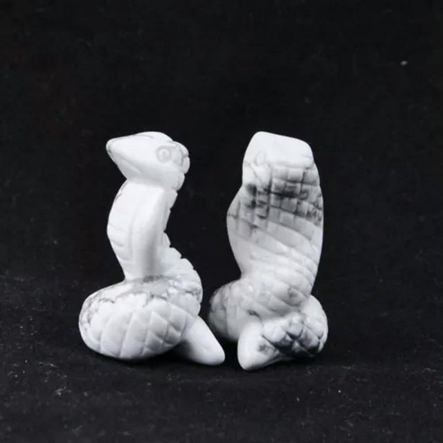 CUITING Natural Quartz Crystal Gemstone Snake Carved Healing Mini Reiki Serpent Statue-Rose quartz