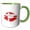 Green/White, variant on 3drose, Female Lips, the Flag of Denmark. a Splendid Patriotic Gift for You, 11oz Two-tone Red Mug