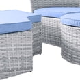 thumbnail image 4 of Lounge Daybed Sofa Bed, Grey Gray Blue, Rattan, Wicker, Modern Contemporary, Outdoor Patio Balcony Cafe Bistro Garden Furniture Hotel Hospitality, 4 of 9