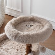 Sopapets 44H Cat Tree Tower Natural Wood With Scratching Posts&Real Branch Design, Heavy Duty Aesthetic Cat Tower for Large Cats, Apricot