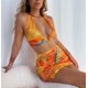 thumbnail image 3 of Vestido femenino Sunloudy, estampado geométrico con cuello en V sin mangas de una pieza con cuello halter para mujer Sunloudy  S M L XL, 3 of 5
