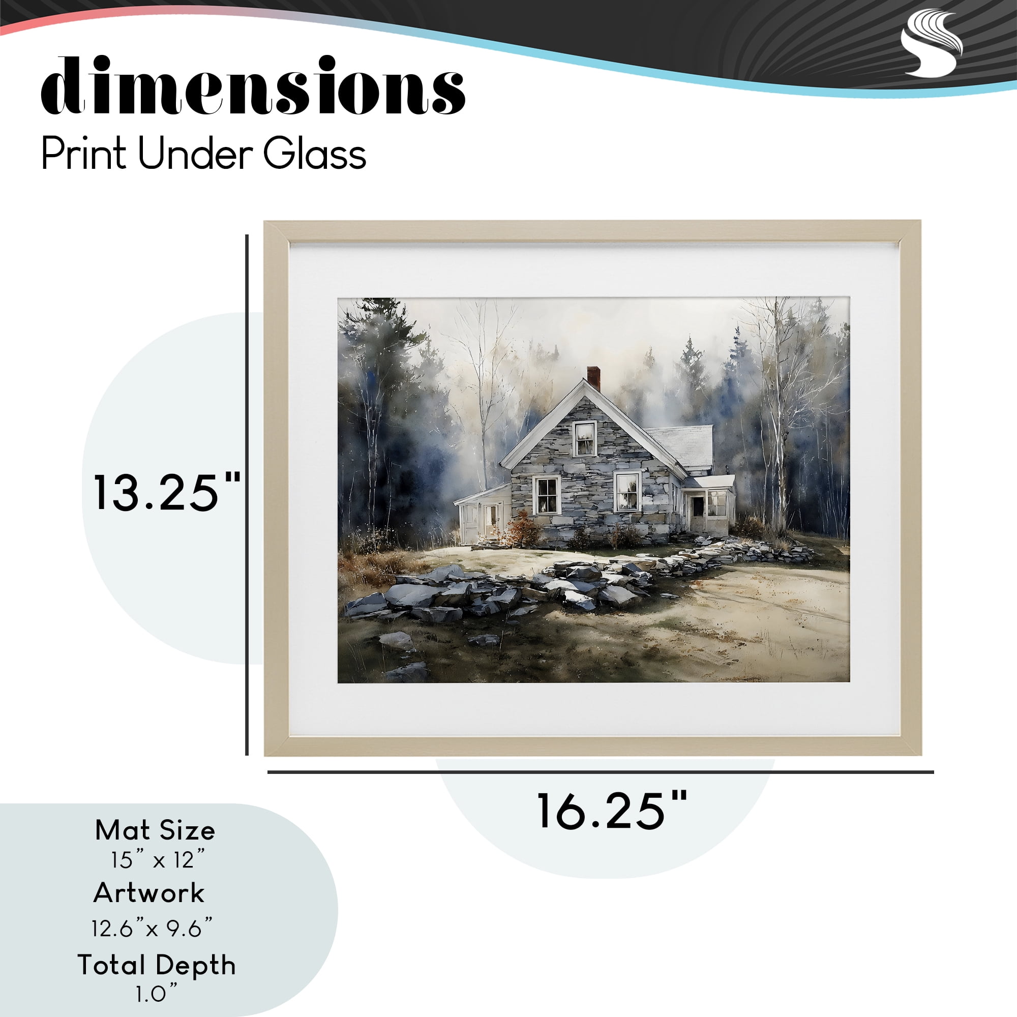 Stupell Industries Rustic Cottage Among the Trees Birch Framed Print Under Glass, design by Franklyn Gregory