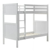 Orbelle Model 2022 Twin over Twin Modern Solid Wood Bunk Bed in White
