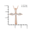 thumbnail image 2 of JewelersClub Rose Gold Over Silver 0.25 CTW Diamond Angel Cross Pendant Necklace for Women White Diamonds + 18” Rope Chain Included JewelersClub Rose Gold Over Silver, 2 of 4