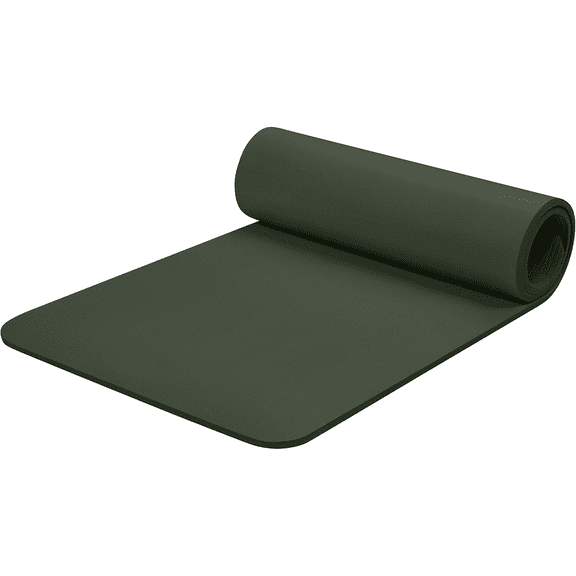 Solana Yoga Mat 1/2" Thick w/Nylon Strap for Men & Women - Non Slip Exercise Mat for Yoga, Pilates, Stretching, Floor & Fitness Workouts-Wild Spruce