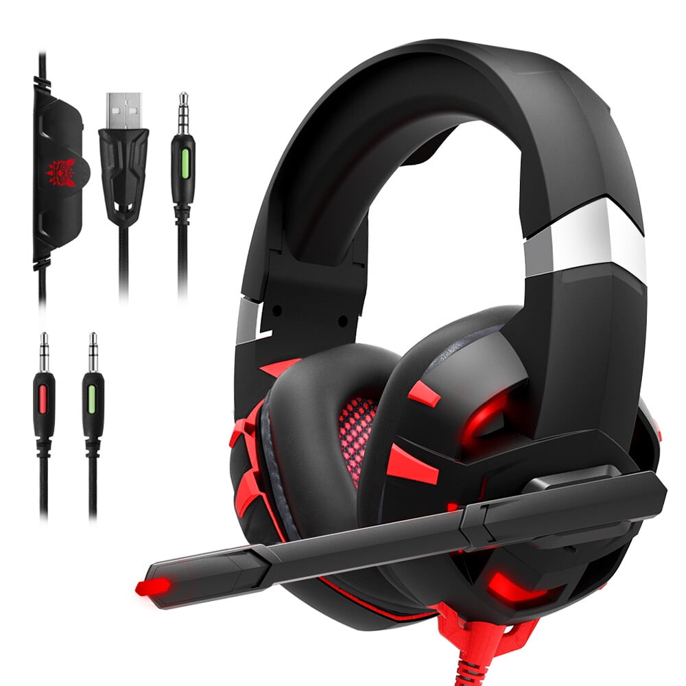 Chemicaliën Onbeleefd Uitgraving RUNMUS Gaming Headset Xbox One Headset with 7.1 Surround Sound Stereo, PS4  Headset with Noise Canceling Mic & LED Light, Compatible with PC, PS4, Xbox  One Controller(Adapter Needed), Nintendo Switch - Walmart.com