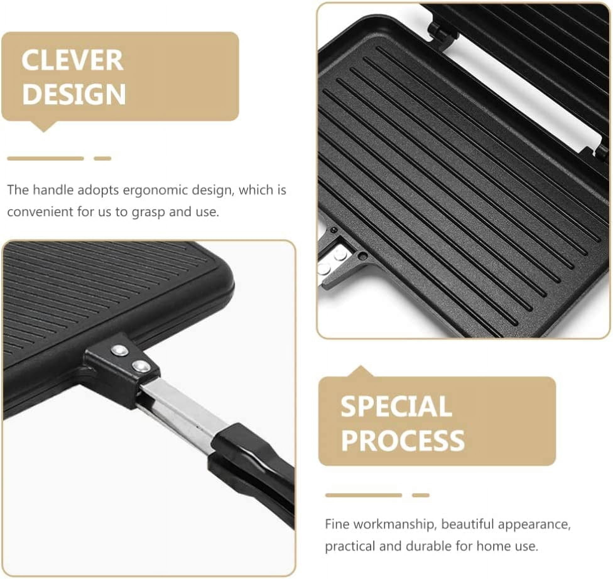 CATPAN Aluminum Non-Stick Sandwich Baking Pan - Double Sided Frying Pan & Snack Griddle for Breakfast Kitchen