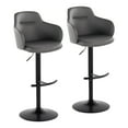 thumbnail image 4 of Strick & Bolton  Iglabo Adjustable Bar Stool (Set of 2) White Faux Leather/Chrome Wheel, 4 of 5