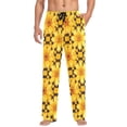 thumbnail image 2 of Yellow Checkered Mens Pajama Pants Cotton Elastic Waistband Lounge Sleep Pajama Bottoms Pj with Pocket, 2 of 7