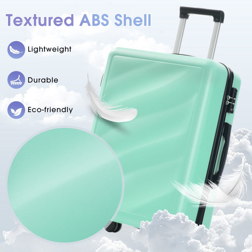 Pawverly ABS Hardside Luggage Set, 3-Piece Spinner Wheel Suitcase Collection (20"/24"/28") with TSA Combination Lock, Lightweight Travel Luggage for Carry-On & Checked Trips