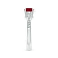 thumbnail image 3 of ANGARA Natural Classic Three Stone 1 ct Ruby and Diamond Ring in 14K White Gold for Women (Size-6mm) | July Birthstone Jewelry for Her, 3 of 10
