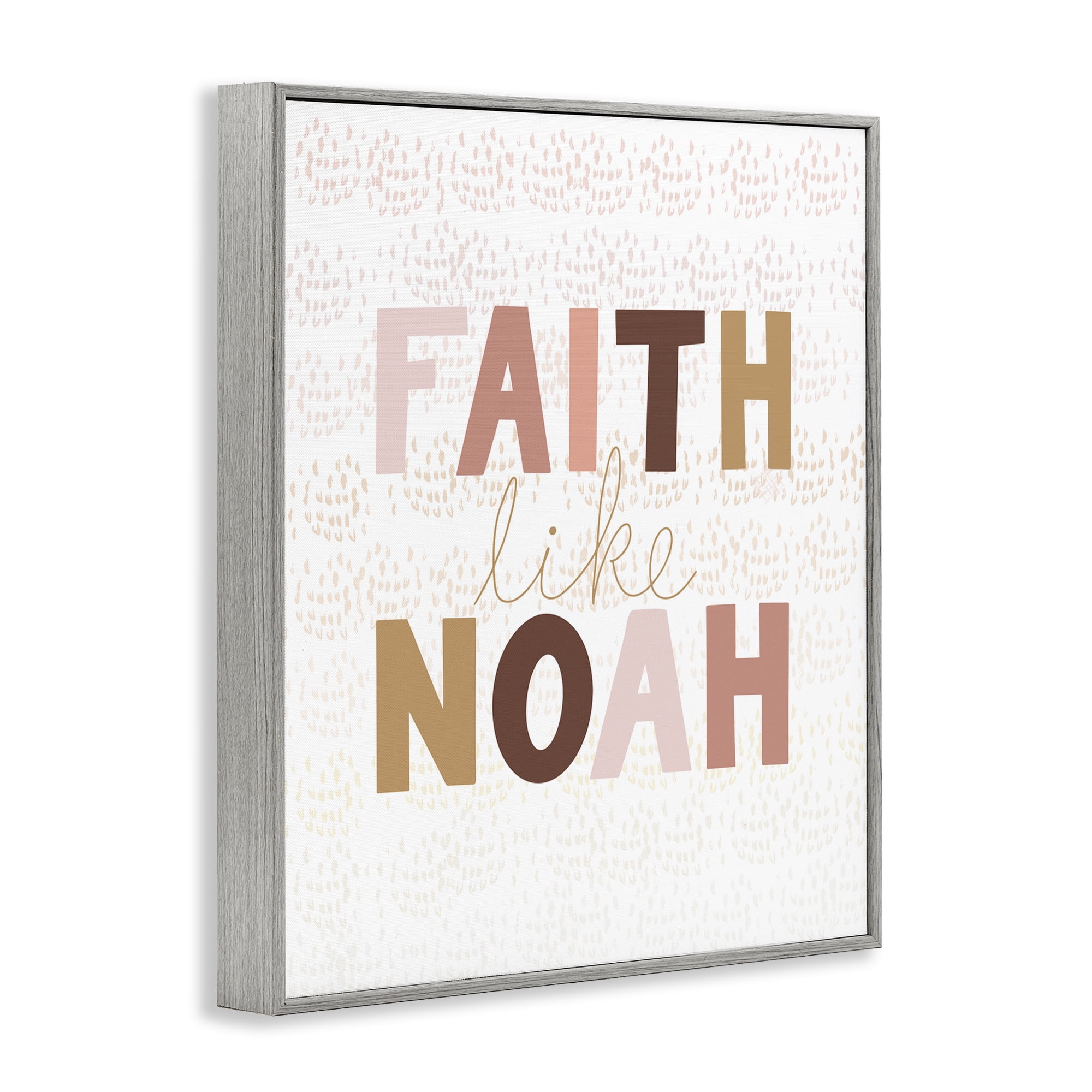 Stupell Industries Pastel Faith Like Noah's Religious Painting Gray Framed Art Print Wall Art, 16 x 20