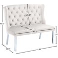 thumbnail image 7 of Meridian Furniture Cream Velvet Suri Settee Bench, 7 of 7