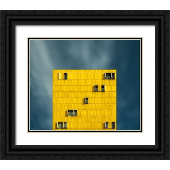 Garcia, Vladi 24x20 Black Ornate Wood Framed with Double Matting Museum Art Print Titled - Yellow and blue