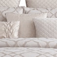 thumbnail image 4 of Benjara 9pc Queen Size Comforter Set with Quatrefoil Prints- White Polyester, 4 of 7