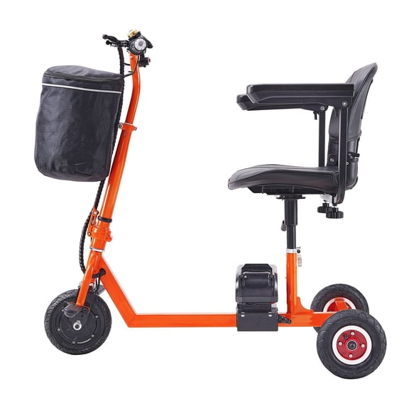 Foldable 3 Wheel Mobility Scooter for Seniors, Portable Electric Powered Mobility Scooter with 12 Mile Long Range, All Terrain Travel Wheelchair with 48V Lithium-ion Battery, Max Support 330LBS