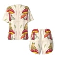 thumbnail image 5 of Lsque Frog Sitting On Mushroom Women's Short-Sleeved Pajama Set - 2 Piece Soft and Lightweight Sleepwear Set-X-Large, 5 of 9