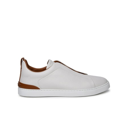 

Zegna Man Zegna Triple Stitch White Leather Sneakers