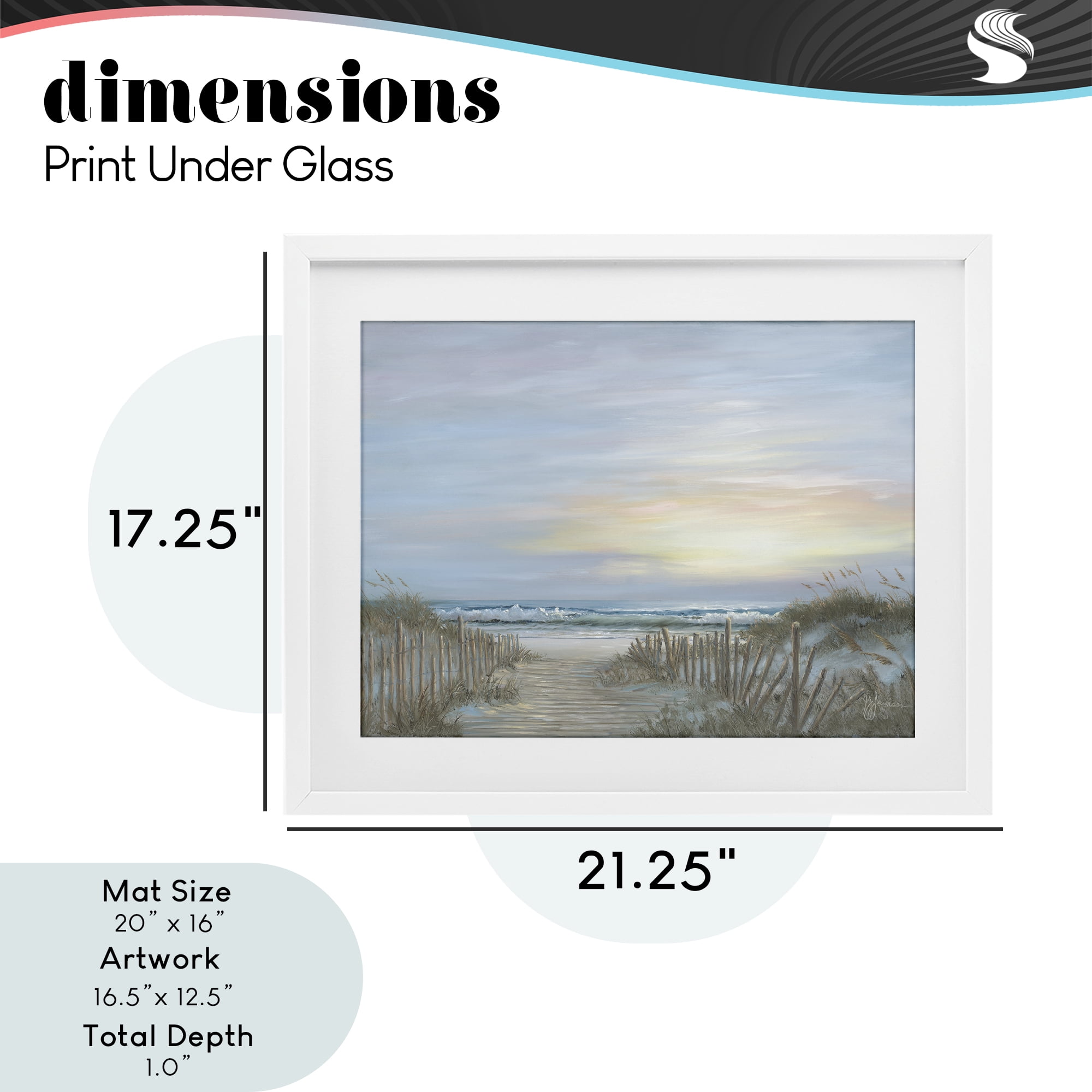 Stupell Industries Serenity Path Sunset White Framed Print Under Glass, design by Georgia Janisse