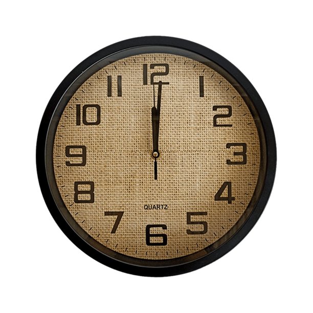 Reloj Análogo de Pared Plástico Diseño Tela cafe
