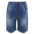 thumbnail image 7 of Generic Jorts for Teen Boys Y2K Baggy Jean Shorts Retro Pull On Denim Shorts Elastic Waist Loose H𝐢p Hop Jorts Pockets Soft Football, 7 of 7
