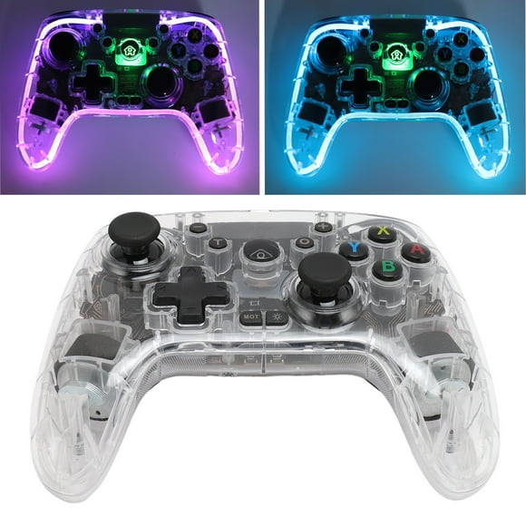 PC Controller, 4 Level Vibration 7 Color RGB Light Gaming Controller Wide Compatibility for Switch Lite