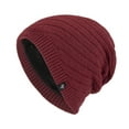 thumbnail image 2 of Beanie Hat for Men and Women Fall Winter Warm Print Ski Soft Cozy Knit Wool Slouchy Thick Skull Cap Hats for Gifts,Wine 4,One Size, 2 of 5