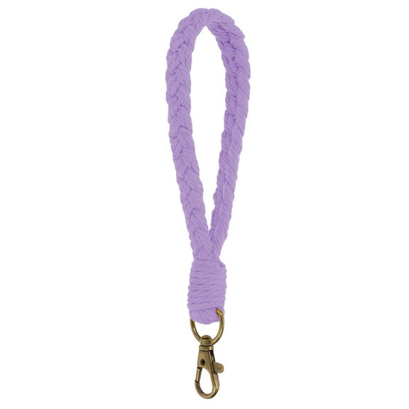 Uxcell Boho Handmade Bracelet Keychain, Soft Macrame Keychain for Gym Travel Concerts, Light Purple