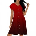 thumbnail image 3 of BUIGTTKLOP Women's Summer Dress Ruffle Sleeve Color Block Mini Dress Flowy Buttton down Sundress with Pockets, 3 of 5