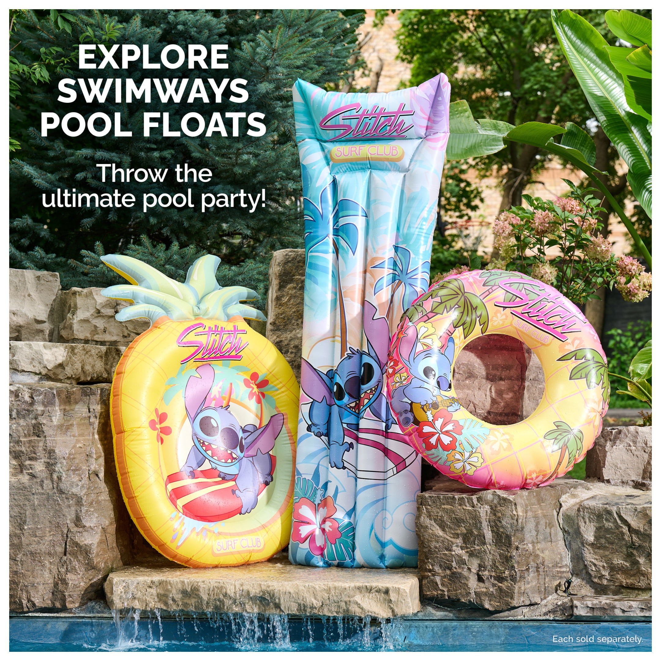 SwimWays Disney Stitch Swim Tube Pool Float, for Adults and Teens Age 14 & up