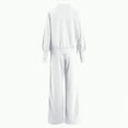 thumbnail image 5 of Towmus Women's 2 Piece Lounge Sets Casual Fall Travel Outfits Fashion Wide Leg Tracksuit V Neck Loungewear Baggy Comfy Sweatsuits, White, M, 5 of 6