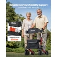 thumbnail image 2 of VEVOR Rollator Walker with Seat for Seniors, Ultra Compact 3-Fold Rolling Walker, Lightweight Aluminum Mobility Walking Aid with PU Solid Wheels, Adjustable Handle, Cup & Cane Holder- Supports 300LBS, 2 of 9