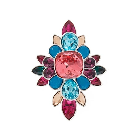 - Swarovski Multi Color Crystal Ring CARDINAL Rhodium (Medium/55/7) #5113395