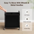 thumbnail image 5 of 2-Section 100L Rolling Laundry Sorter with Removable Liner Bag, Steel Frame with Handle, 5 of 7