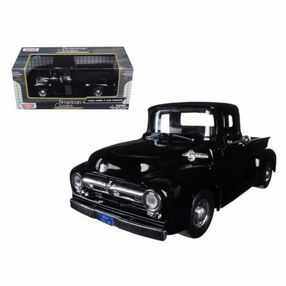 Motormax 1956 Ford F-100 Pickup Truck Black 1-24 Diecast Model