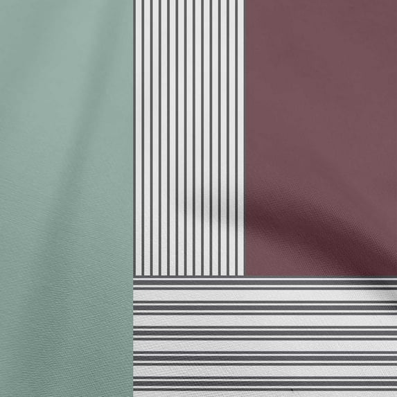 oneOone Cotton Silk Dusty Teal Green Fabric Stripes Fabric For Sewing Printed Craft Fabric By The Yard 42 Inch Wide