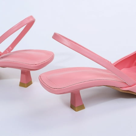 

Cathalem Hot High Heels Shoes for Women Band Heels Sandals Casual Color Solid Pointed Single Elastic Toe Shoes Women High Women s Shoes Pink 8.5