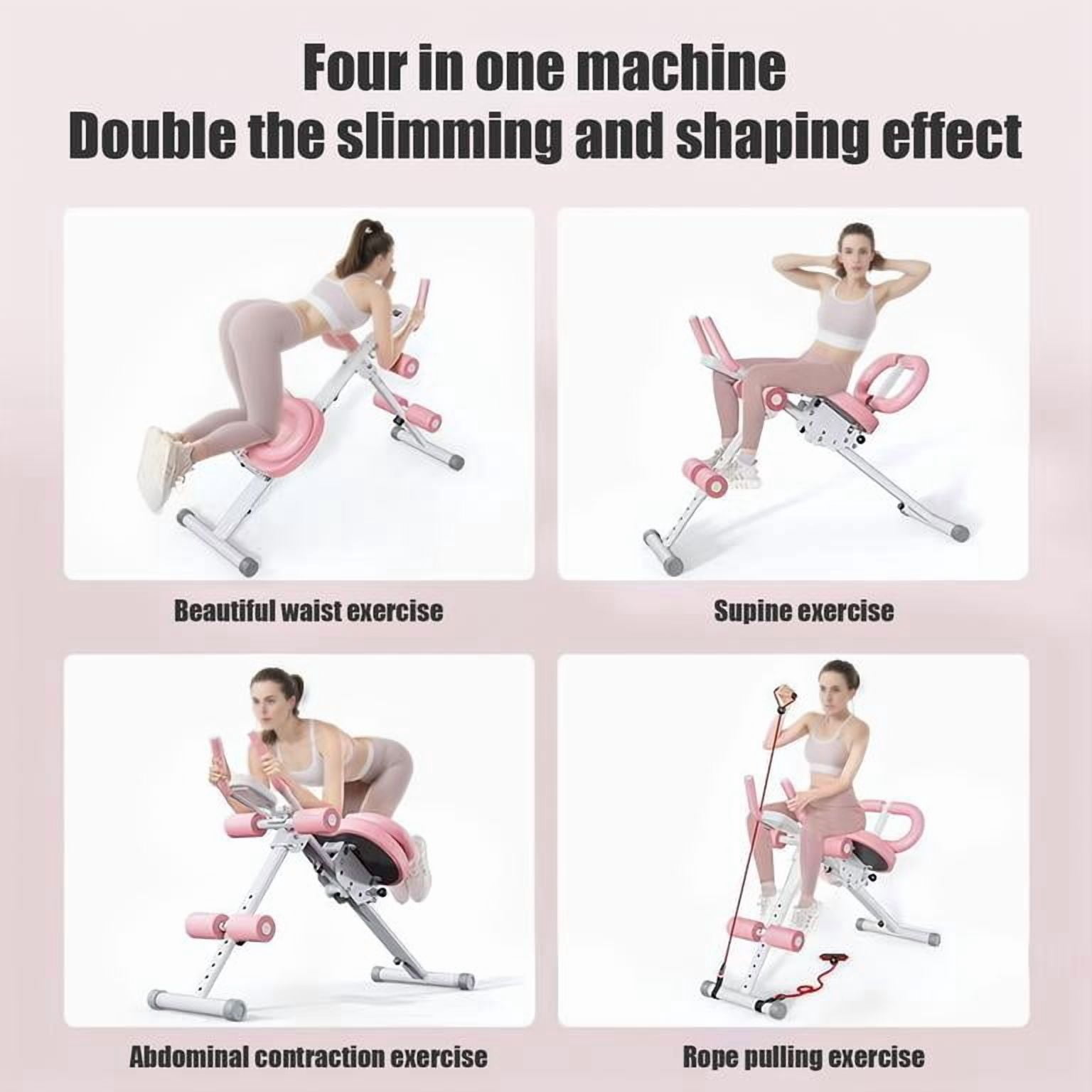 Korogimeeet Abdominal Workout Machine, 5 Height Settings & 3 Incline Angles, LCD Monitor Display, Silent Pulleys, Foldable Core Trainer for Home Gym, 44 x 16 x 31 Inch