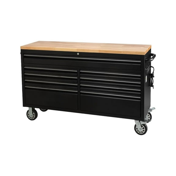 M optimized 61" Rolling Tool Chest with 9 Drawers, Lockable Tool Cabinet with Wheels, Mobile Workbench for Garage and Workshop Storage, Large Rolling Tool Chest