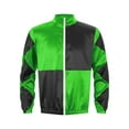 thumbnail image 3 of TiaoBug Mens Horse Racer Costume Satin Jackets Contrast Checkerboard Outerwear Halloween Party Fancy Dress Green&Black XL, 3 of 7
